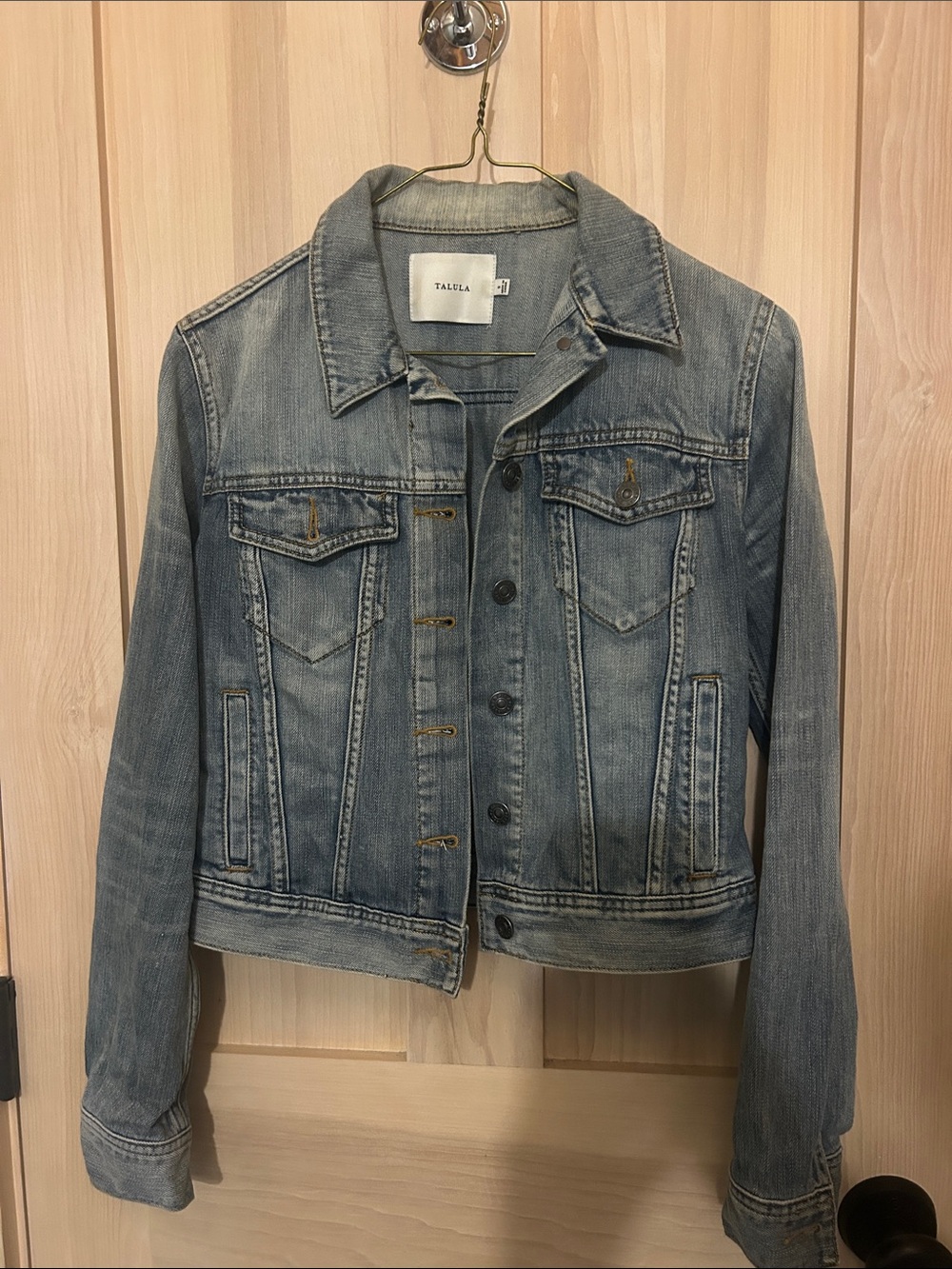 Talula Light Wash Denim Jacket - size small